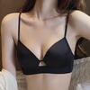 Women's Supersoft Triangle Longline Bralette Bra Push-up Side-bust-control Bra with Steel-free Seamless Bra