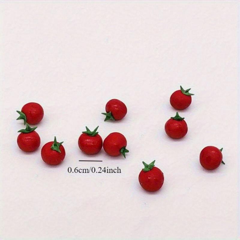 

Cute Mini 10Pcs 1:12 Scale Resin Artificial Fake Miniature Fruit Tomato Kitchen Food Model Accessories Gift