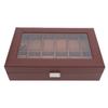 Watch Box with Watch Pillows Vintage Brown Leather 12 Slot Watch Case for Watch Display Storage