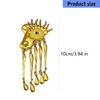 Eye Catching Oversized Devil's Eye Brooch Pin Fashionable Statement Jewellery With Delicate Fringe Detailing