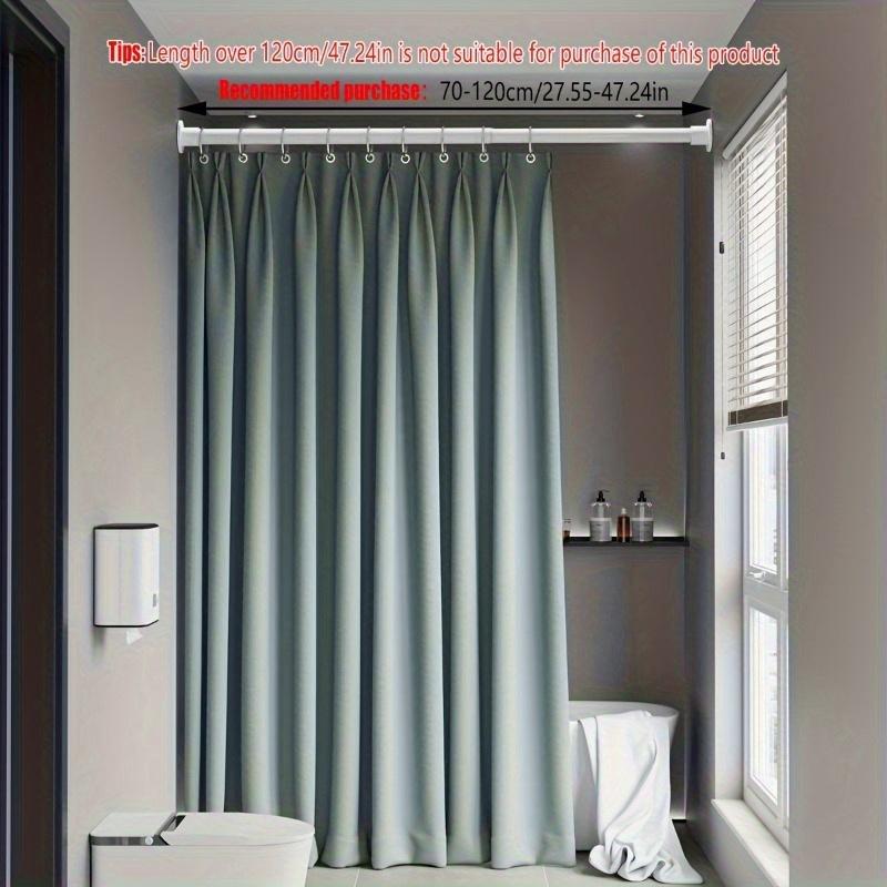Adjustable Tension Curtain Rod - No‑Drill Extendable Spring Rod for Bathroom, Closet, Window & Doorway