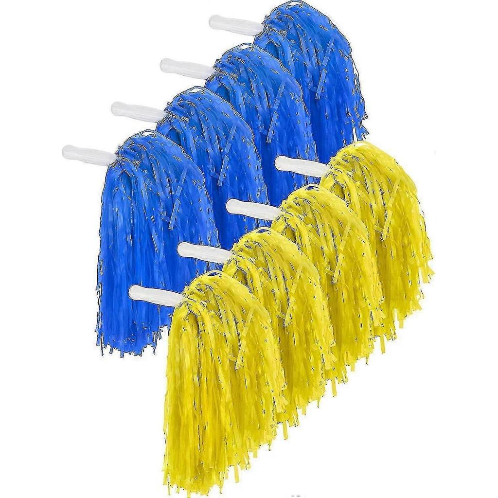 12 Pack Cheerleading Pom Poms Sports Dance Cheer Plastic Pom Pom For Sports Team Spirit Cheering