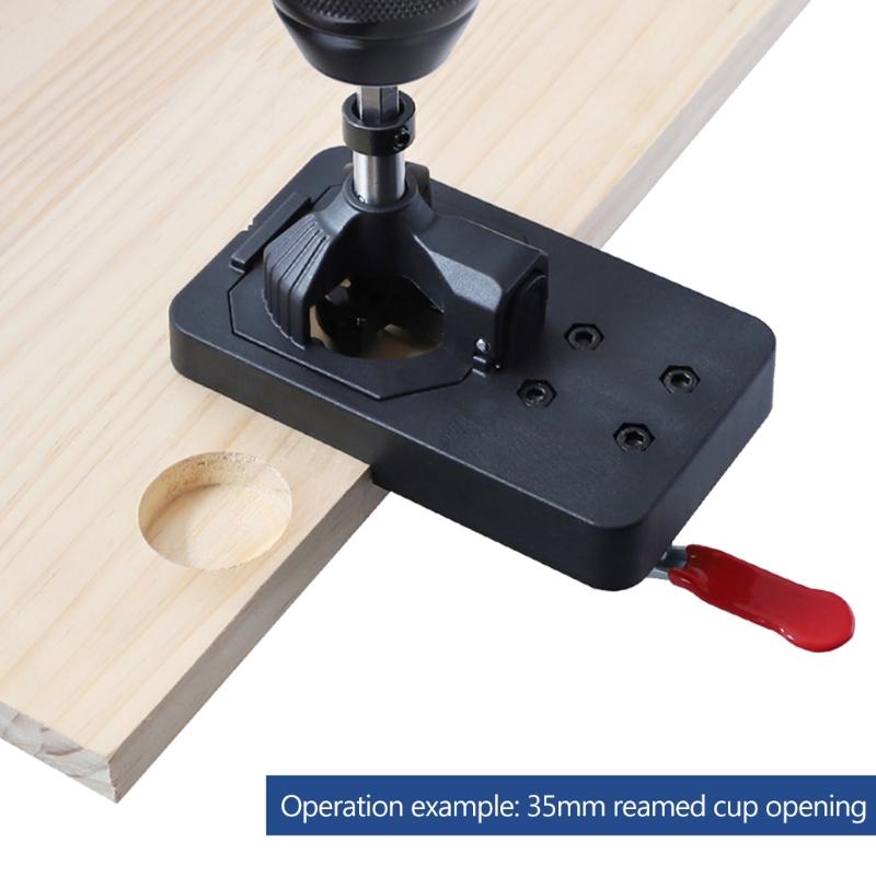 Multifunctional 35mm Woodworking Hinge Hole Opener Boring Jig Drilling Guide Locator Fixture Template for Door Cabinets