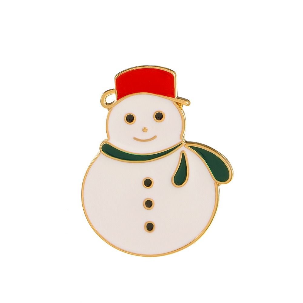 Bell Christmas Brooch Snow Man Dripping Oil Lapel Pin Personality Santa Claus Enamel Pins  Women