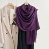 Cotton and linen scarf, fashion, literary style, solid color, linen scarf, women's air-conditioned room, shawl, and sunscreen silk scarf outside.