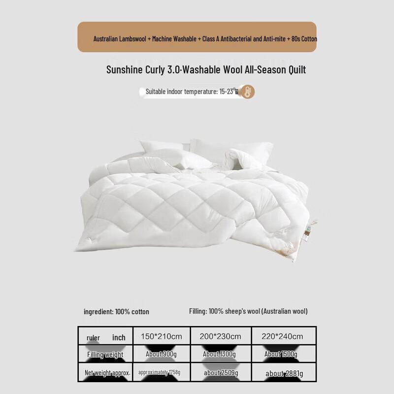 Mercury Home A-Class 100% Australian Wool Quilt