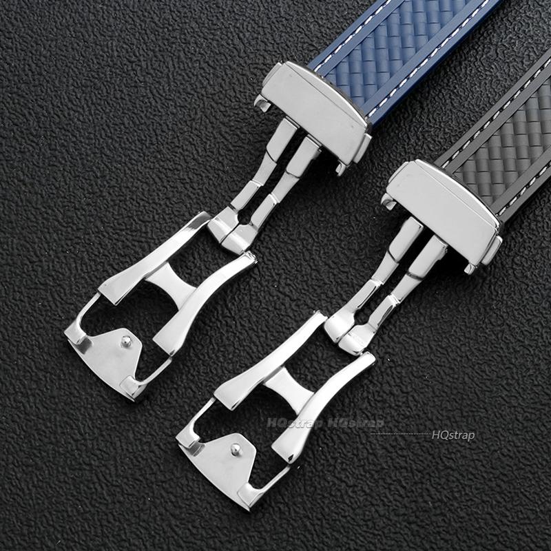 Gummi-Uhrenarmband für Omega für Seamaster 300 Armband 20mm für Speedmaster AT150 Taucherarmbänder Schwarz Blau Silikonarmband