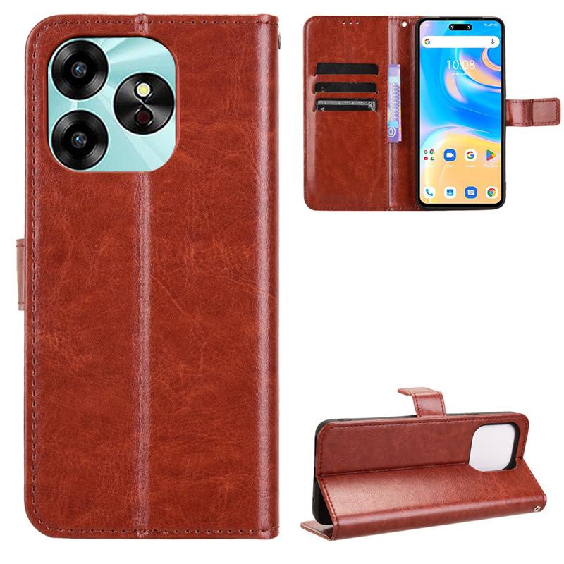 Youmi Umidigi G6 5G Leather Flip Case with Card Slot & Lanyard - Crazy Horse Pattern
