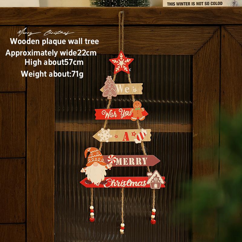 Рождественский Декоративный Настенный Светящийся Рождественская Елка Рождественские Украшения Подвеска Сосна Ротанг Украшения Деревянная Рождественская Елка Декор