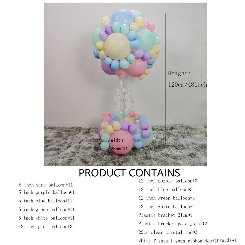Flower Balloon Stand Column Balloon Chain Ribbon Dot Wedding Party Birthday Decoration Balloon Arch Happy Birthday Balloon Accessories