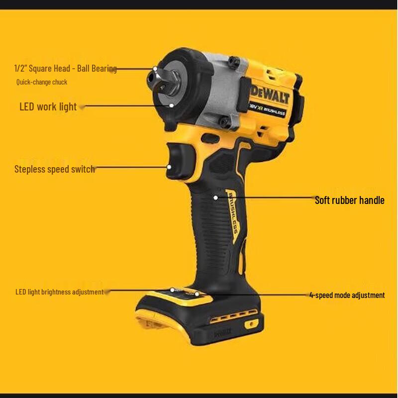 DEWALT 20V Cordless Brushless Impact Wrench CN plug (adapter included)