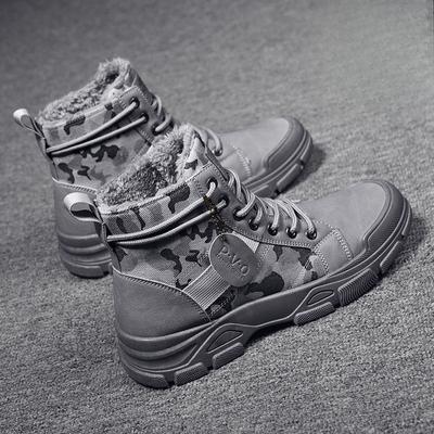 Herren Winter 2026 Heißer Verkauf Verdickt Fleecegefüttert Schneestiefel Hoher Schaft Camouflage Arbeitskleidung Schnürung Warm Anti-Rutsch Vielseitig