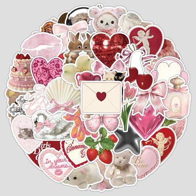 50 Rosa Mädchen Serie Graffiti Aufkleber DIY Schreibwaren Aufkleber Wasserbecher Computer Wasserdichte Dekorationsaufkleber