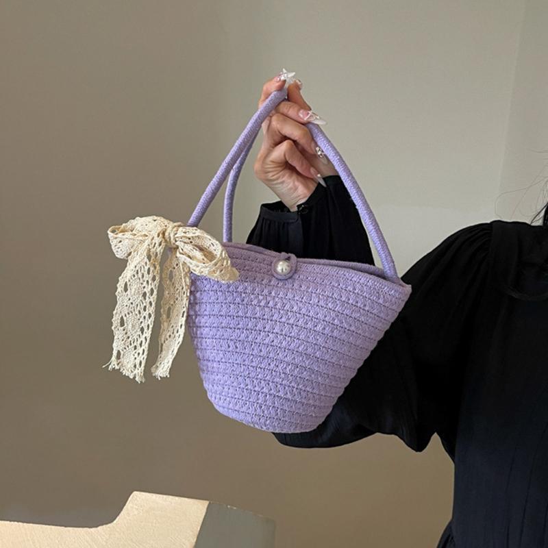 Comprar Women's Casual Cotton Woven Handbag Summer Beach Bag Small