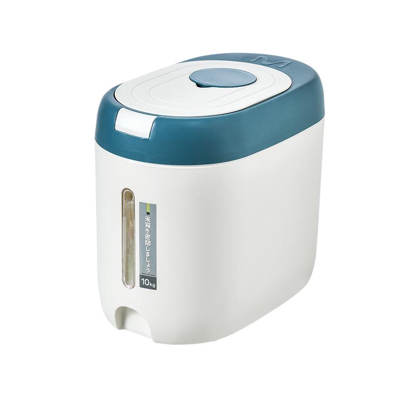 Insect-Proof & Moisture-Proof Rice Storage Bucket, 20 Jin Capacity, with Visible Measurement & Sealed Grains Features.