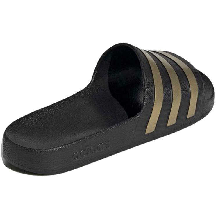 New Adidas Adilette Aqua Slides Core Black Gold Metallic EG1758
