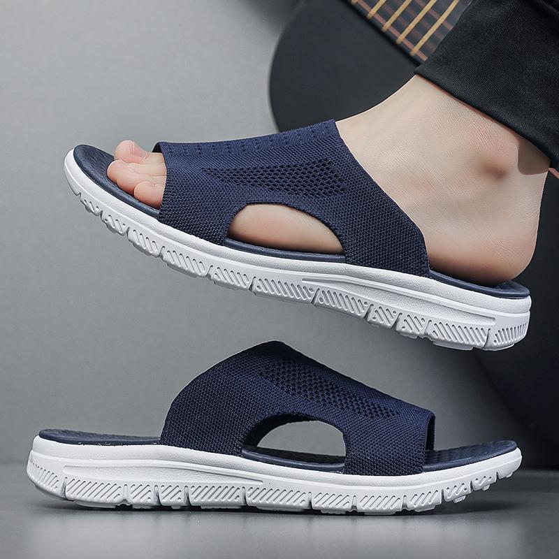Fashion Top Quality Men Slippers Breathable Couples Outdoor Indoor Sandals Concise Comfy Slides Casual Shoes Non-slip Home Bedroom Flats