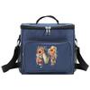 Shoulder Lunch Bag Insulated Bags Waterproof Cooler Box Thermal Organizer Handbag for Men and Women Floral Letter Pattern