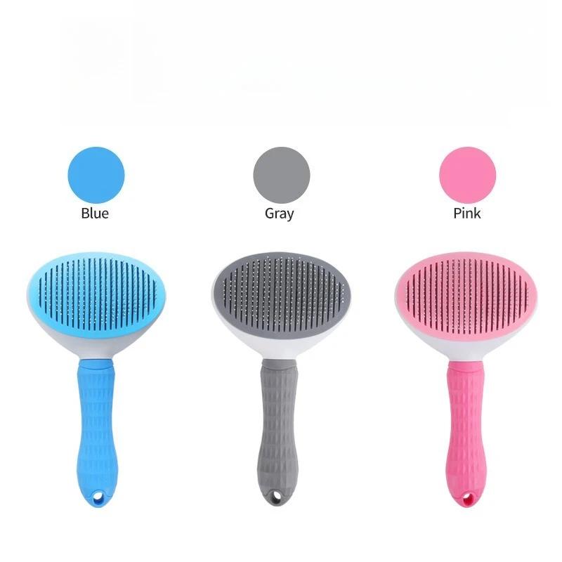 One click cleaning hair removal steel needle brush,cat and dog long hair knot opening massage comb,household pet beauty products