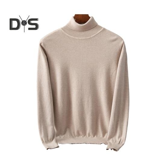 Podzim Zima Pánský svetr Vysoký límec Úplet Silný Elastický Dlouhé Rukávy Teplé Jednobarevné Spodní Úplety Volné Denní nošení Pracovní svetr