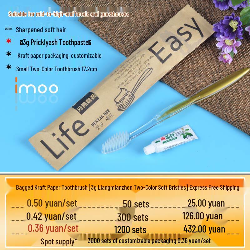 Disposable Toothbrush with Toothpaste Set