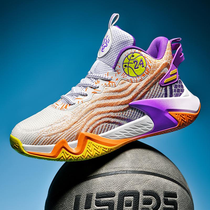 High-top competition training basketball boots new flying line teenagers primary and secondary school sneakers