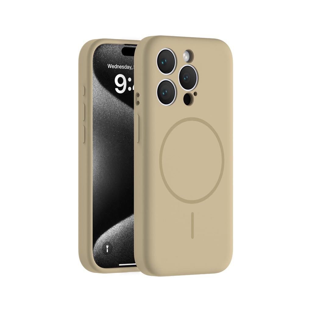 Custodia Magnetica in Silicone a 16 Pulsanti per iPhone 15 Pro Max con Design Lenti a Filo