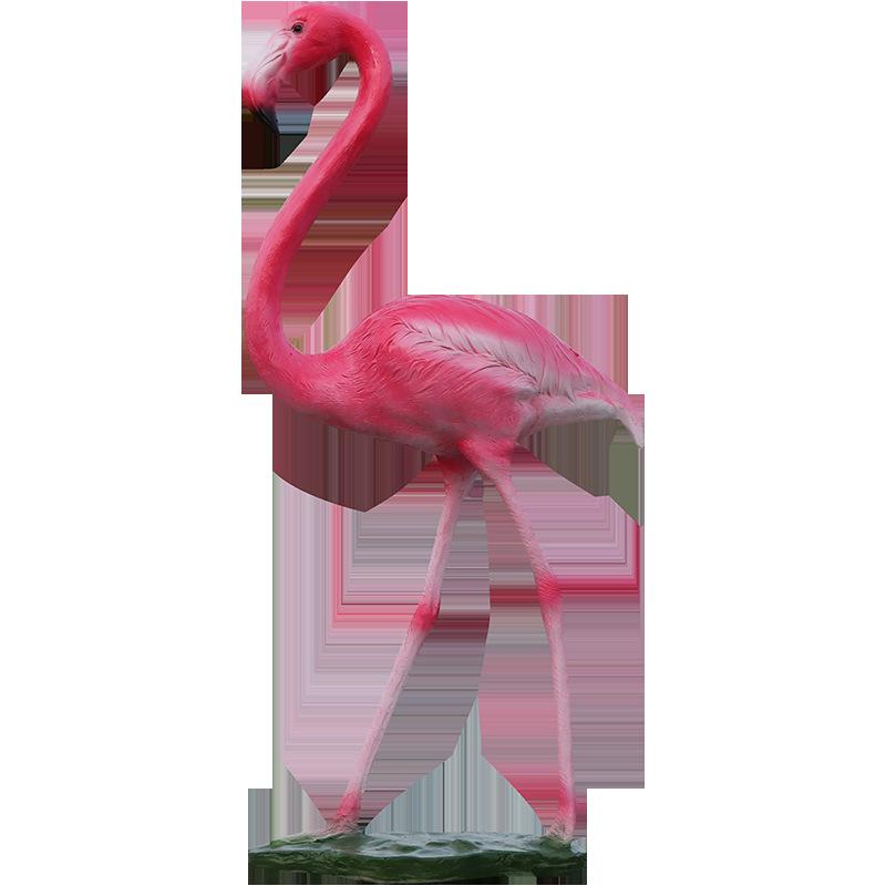 Fiberglass Flamingo Sculpture for Garden and Pond Decorations