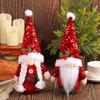 Christmas Sequins Pointed Hat Gnomes Decoration with Sand Filled Base Sparkling Sequins Hat Gnomes Tabletop Ornament