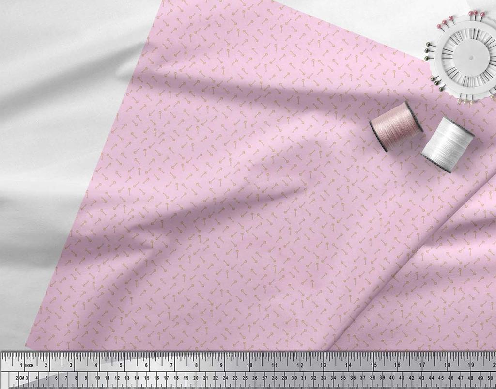 Soimoi Japan Crepe Satin Fabric Key Shirting Fabric Prints By Metre 42 Inch