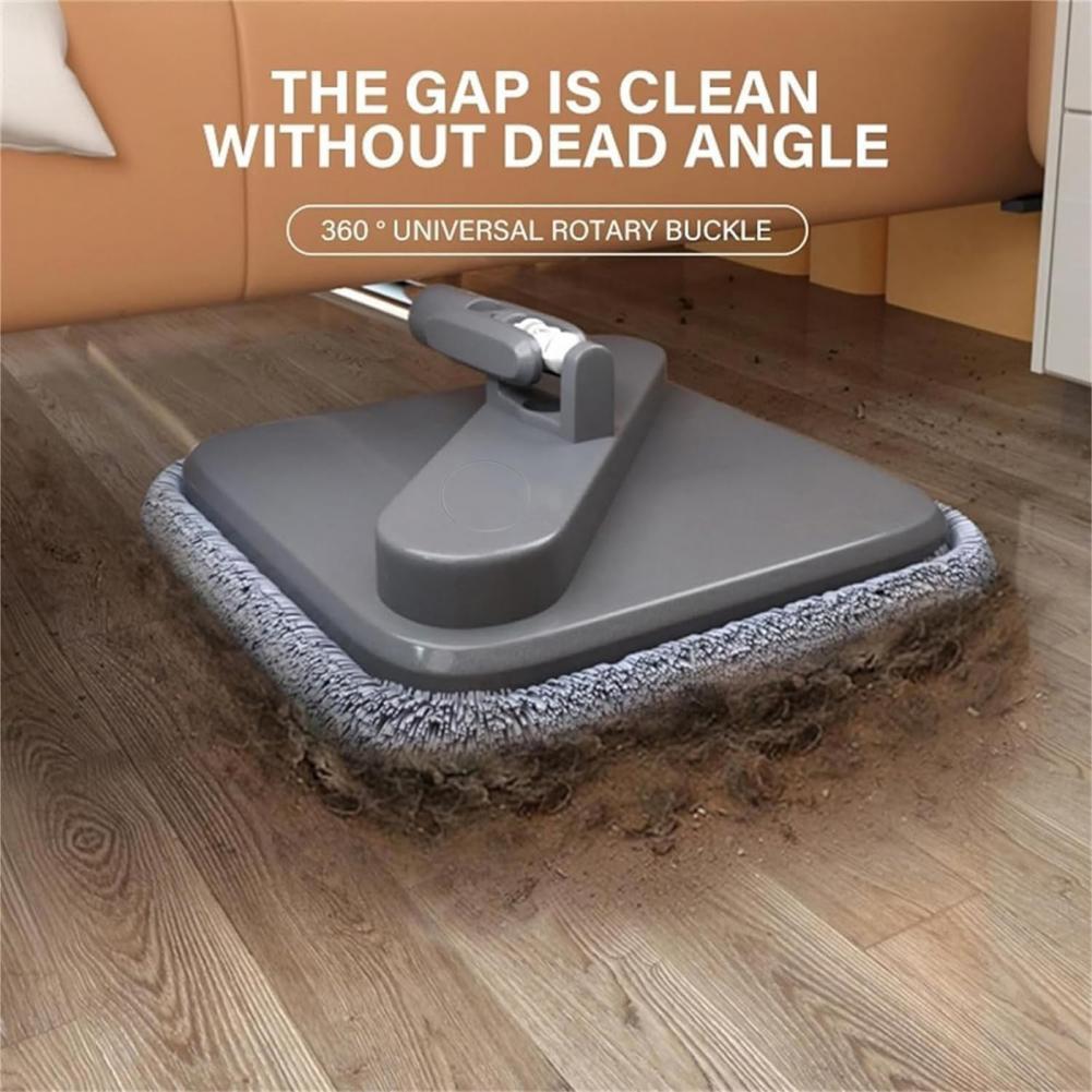 Spin Mop mit Eimer, 360 Grad drehbar, selbstwaschender quadratischer Mop, Trennsystem für sauberes/schmutziges Wasser, verstellbarer Griff, Reinigungswerkzeug