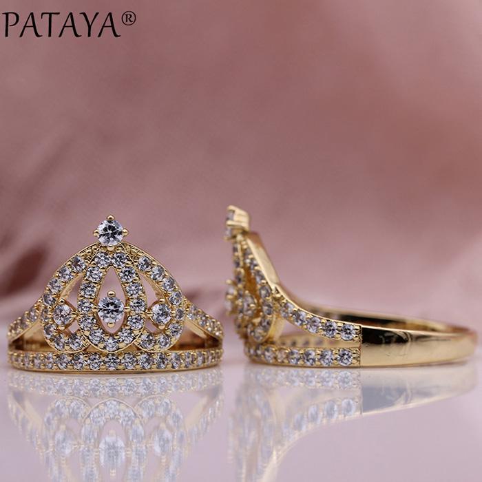 

Кольцо с цирконом в виде короны. PATAYA® 8
