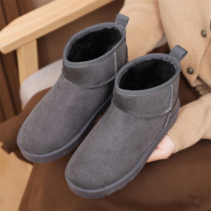 Winter velvet thickened snow boots women's fashion fluffy shoes thick-soled warm winter cotton shoes women