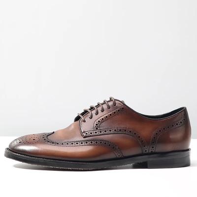 Moda Vintage Vera Pelle Uomo Scarpe Brogue Intagliate Scarpe Eleganti Fatte a Mano Scarpe Oxford da Uomo Calzature in Pelle