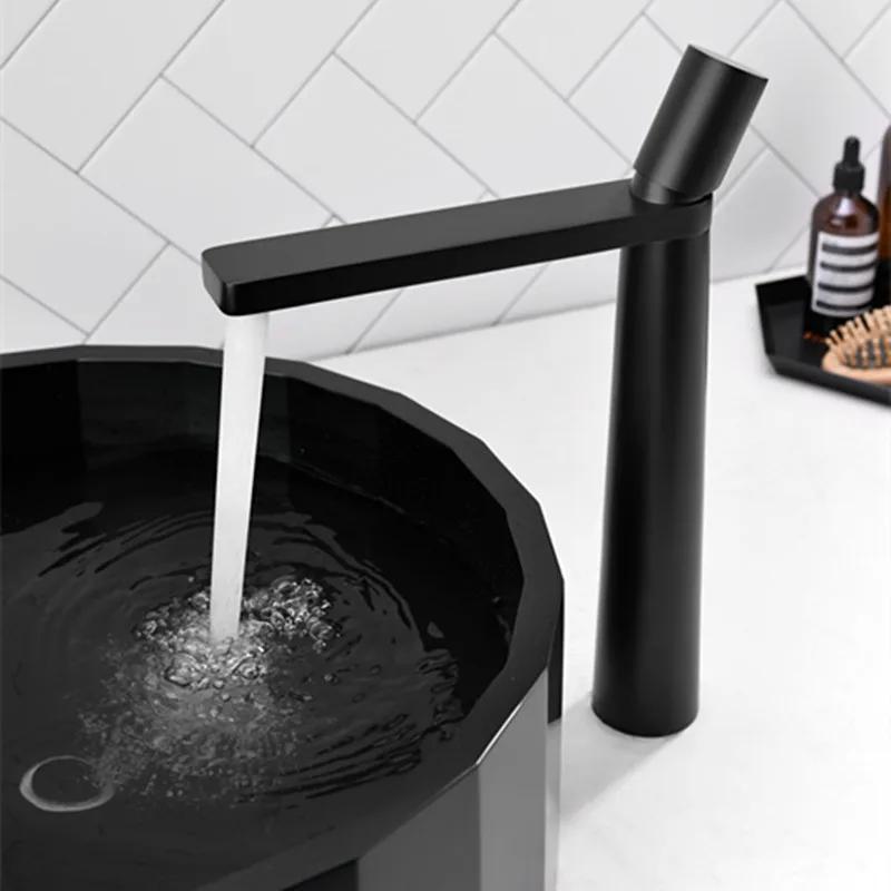 White Bathroom Sink Faucet Brush Gold Cold Hot WashBasin Vessel Mixer Tap Single Handle Brass Matt Black Luxury
