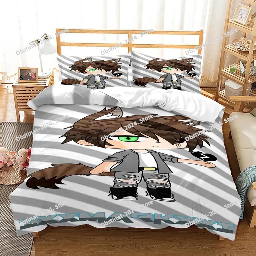 3D Gacha Life Beding Set Printed Bed Linen Set With Pilowcase Bed Soft Duvet Cover Soft Single Double Quen Super King-Sized Dimensionsd Dimensions