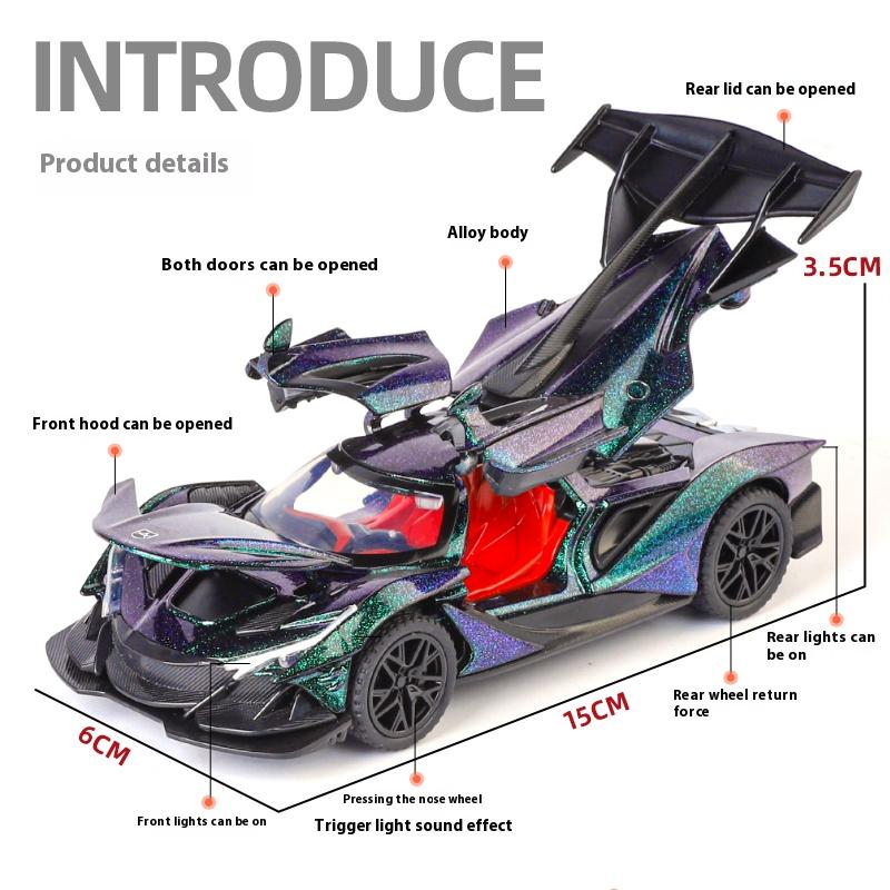 1/32 Scale Apollo IE Miniature Alloy Diecast Model Car Metal Sound & Light Mini Ornament Decoration High Simulation Collection Present