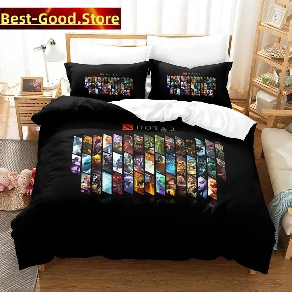 

Fashion Dota 2 Game Beding Set Printed Bed Linen Set With Pilowcase Bed Soft Duvet Cover Soft Single Double Quen Super King-Sized Dimensionsd 135*200cm Eu-Single