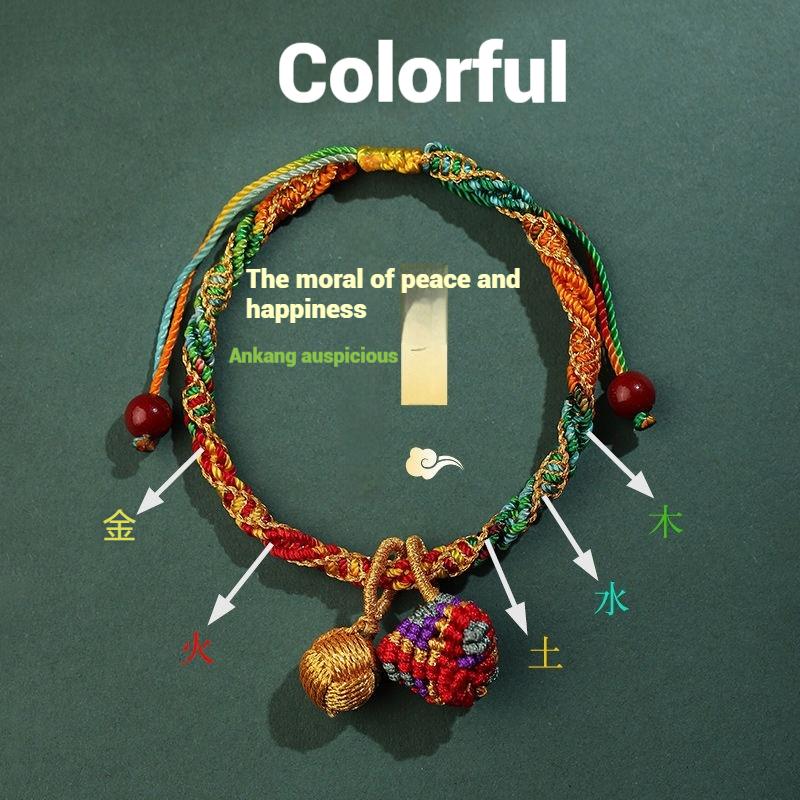 

Праздник драконьих лодок Красочный веревочный браслет Девочка Ребенок Новорожденный Красная ручная веревка Ручная работа Пятицветная нить Маленький цзунцзы