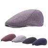 Pánská vintage bavlněná čepice Newsboy Jednobarevná Plochý baret Outdoorové sporty Sluneční klobouk