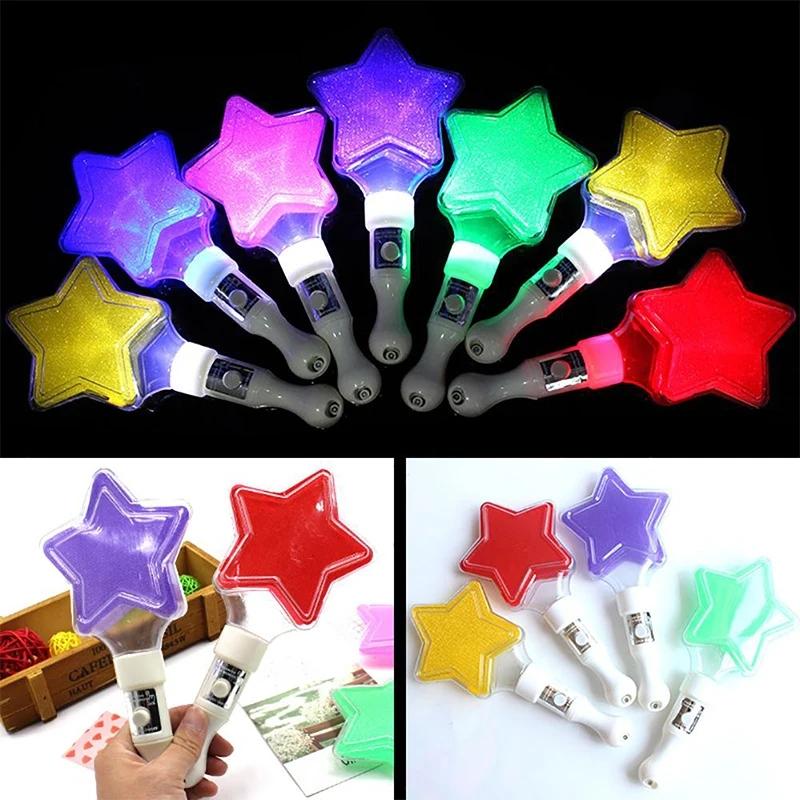 5/10Pcs Colors Change LED Glow Stick Heart Star Shape Luminous Concert Cheering Tube Wedding Party Light Stick