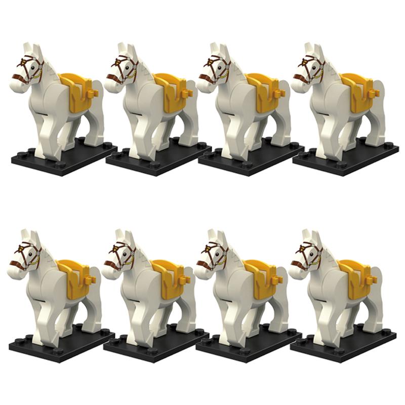 MOC Medieval Military Building Blocks Cavalry Regiment Knight Horse Animal Accessories Set Mini Bricks Buy Goods Boy Toy Gift