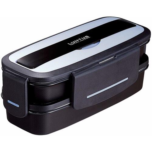 Asvel Lantus DB TLB-TS820 Silver Lunch Box, 820ml, 22.4cm W x 10.4cm D x 9.0cm H, with bag