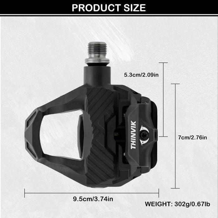 Thinvik Double-Sided 3-Bearing Clipless Pedals Road Bike & Flat Pedal Shimano SPD-SL Compatible Bicycle Pedals (with Cleats)