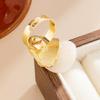 Stylish Ombres Irregular Rings Earrings Set Resin Alloy Texture Fashion Accessory Suitable for Fashion Lady Women Present