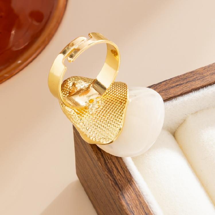 Stylish Ombres Irregular Rings Earrings Set Resin Alloy Texture Fashion Accessory Suitable for Fashion Lady Women Present