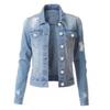 Dames Slim Fit Ripped Denim Topp