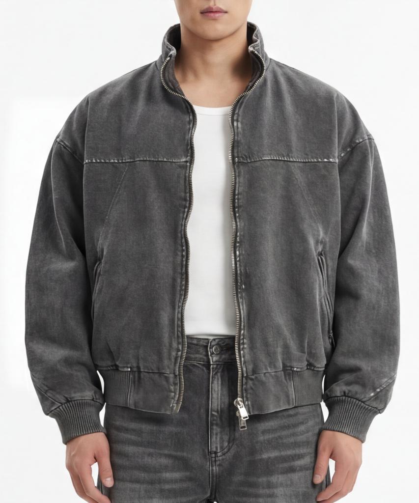 Demaden Stone Washed Volume Blouson Black