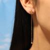 Korean Bow Earrings: Stylish Gold-Plated Titanium Steel with Floral Design