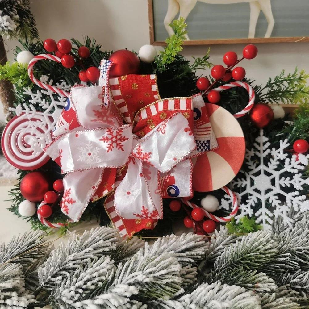 Door Wreath Christmas Garland Hanging Ornaments Artificial Atmosphere Decorative Garland Household Christmas Tree Decorations